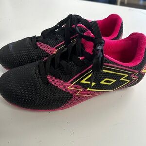 Lotto Forza Elite  Size 1 Soccer Cleats Girls Youth Black Pink Yellow Neon